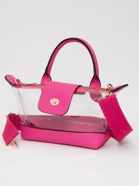 Hot Pink Clear Satchel Handbag - Unbranded